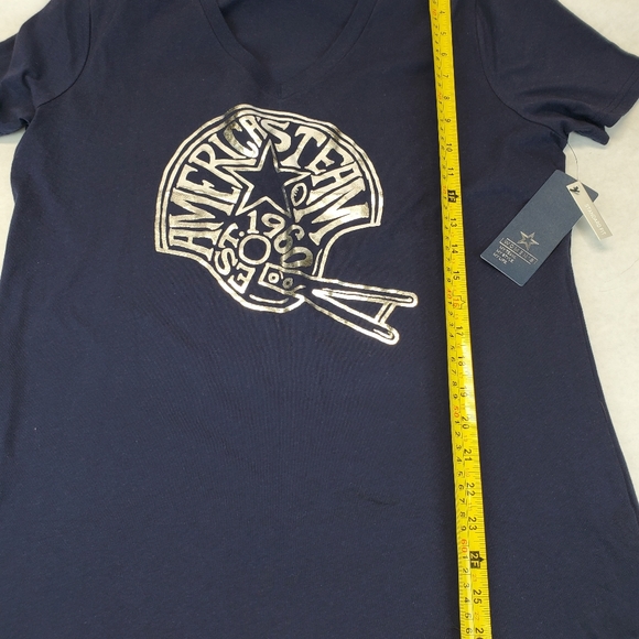 Women's Deep V-neck Dallas Cowboys NFL T-Shirt - Picture 5 of 7